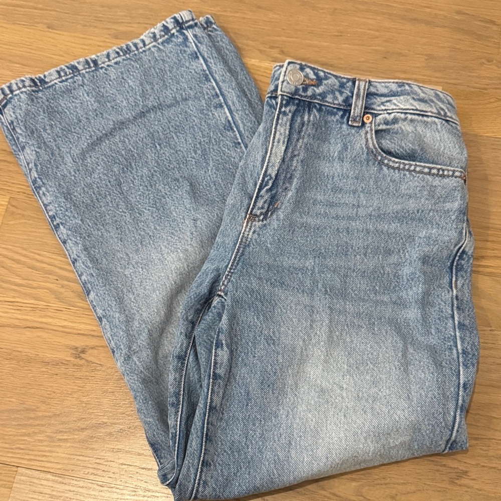 Garage Light Blue Flare Wide Leg Jeans
